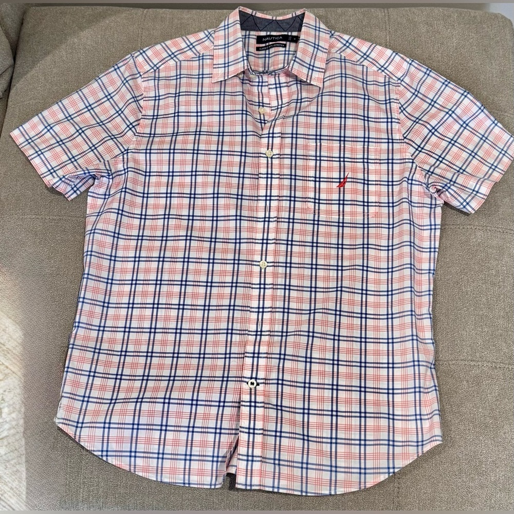 Nautica Print Button down Shirt Sleeve Shirt